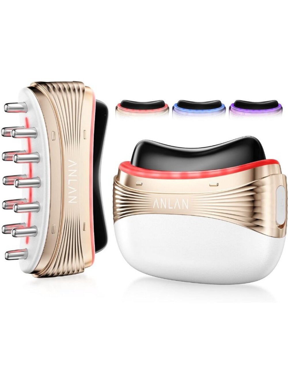 2-in-1 PRO Electric Heated Gua Sha Tool & Scalp Massage Comb,Red Light